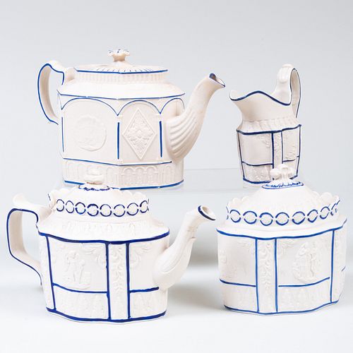 Group of Four Castleford Type Pottery Teawares