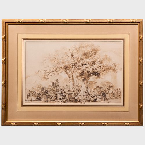 After Jean-Honoré Fragonard (1732-1806): Outdoor Auction