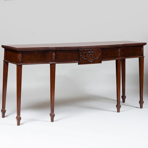 George III Style Mulberry Banded Mahogany Serving Table