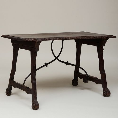Italian Late Renaissance Style Carved Walnut Trestle Table