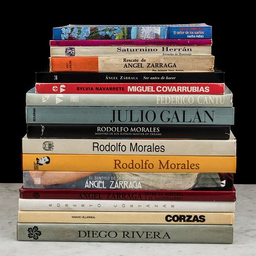 Libros sobre Ángel Zárraga, Saturnino Herrán, Corzas, Federico Cantú, Miguel Covarrubias, Rodolfo Morales. Pzs: 16.