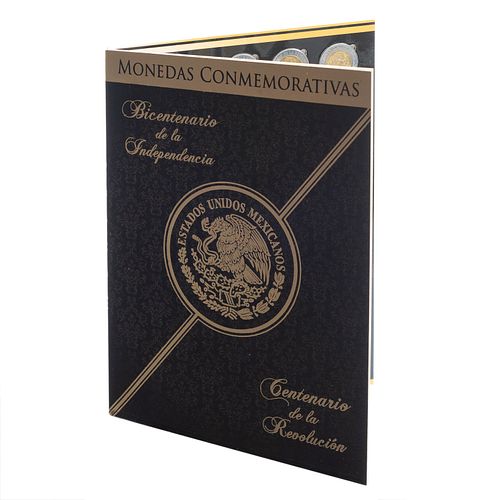 Colección de monedas conmemorativas del bicentenario de la Independencia y centenario de la Revolución. 2010. Álbum con 38 monedas.