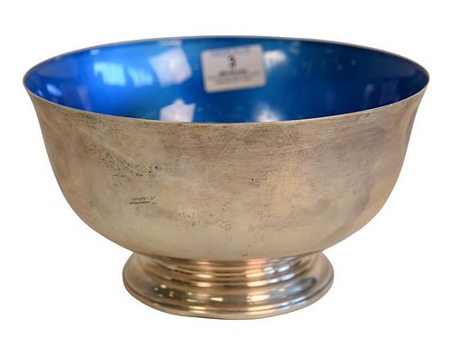 Towle Sterling Silver Revere Style Bowl, with enameled interior, diameter 8 1/2 inches, 20.2 t.oz. Provenance: Waterfront Estate, Stamford, CT.