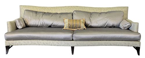 Donghia Custom Sofa, having custom silk upholstery, height 32 inches, length 8' 6". Provenance: Waterfront Estate, Stamford, CT.