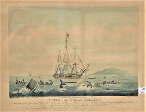 Thomas Sutherland (1785 - 1838), after W.J. Huggins, "South Sea Whale Fishery", engravings with hand coloring on paper, image size 14" x 20".