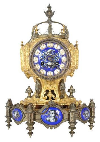 Antique Fr. Leroy & Fils Gilt Bronze Mantel Clock