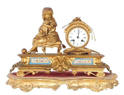 Antique French Lister & Sons Gilt Mantel Clock