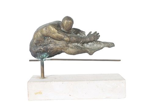 Abstract Bronze Sculpture Mounted on Base