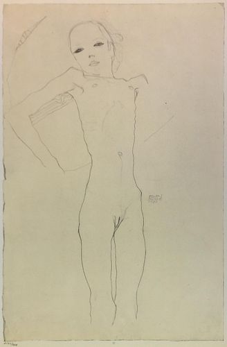 Egon Schiele (After) - Nude Girl