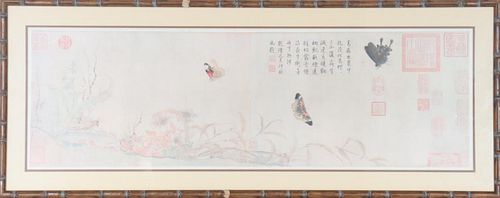 Japanese Horizontal Hand Scroll Painting