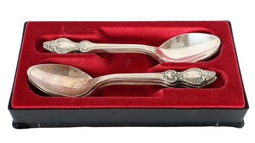 Set of (6) Silver Plate Spoons, Fitted Box