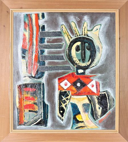 Contemporary Modernist Figural Abstract,Signed O/B