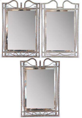 Set of (3) Vintage Framed Beveled Mirrors