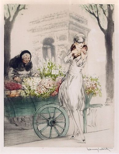 Louis Icart - Flower Seller