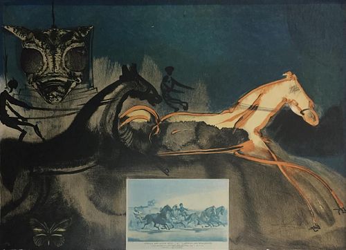 Salvador Dali - American Trotting Horses II