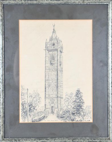 The Cabot Tower in Bristal, Pen & Ink Illustration
