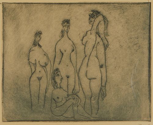Style of Pablo Picasso Female Nudes Etching