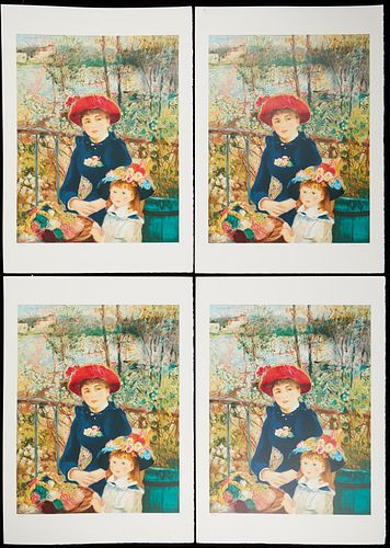 Grp: 4 After Pierre-Auguste Renoir "Sur la Terrasse" Lithographs