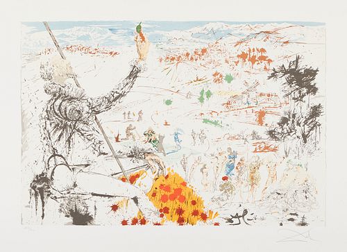 After Salvador Dali "Golden Age" Color Lithograph 1982
