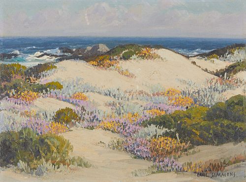 Carl Sammons "Sand Dunes and Wildflowers" Acrylic on Board