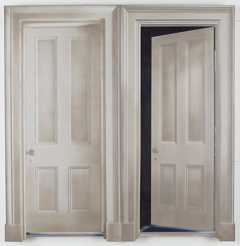 Howard Kanowitz "The Rooming House Doors" Liquidex on Canvas