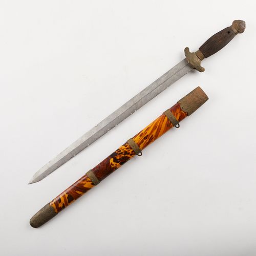 Chinese Sword w/ Wooden Scabbard