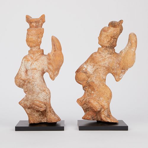 Grp: 2 Chinese Terracotta Tomb Figures - Dancing
