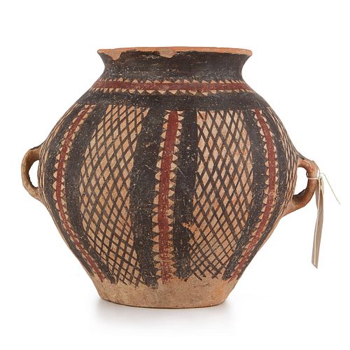 Chinese Terracotta Neolithic Pot w/ 2 Handles