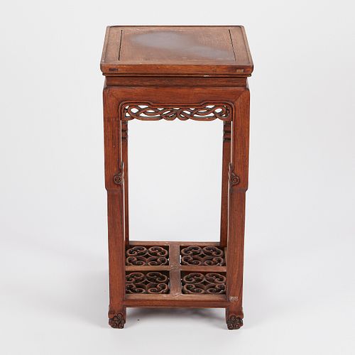 Chinese Carved Wooden Stand w/ Pierced Decoration