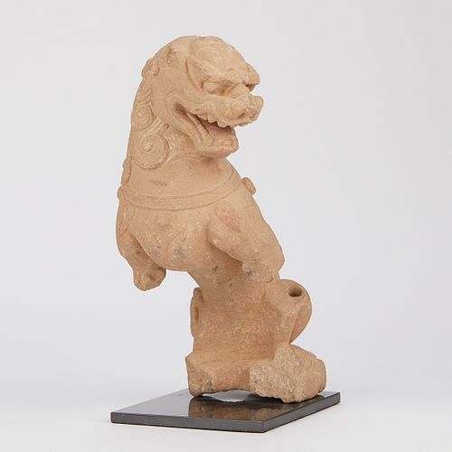 Chinese Carved Stone Guardian Lion
