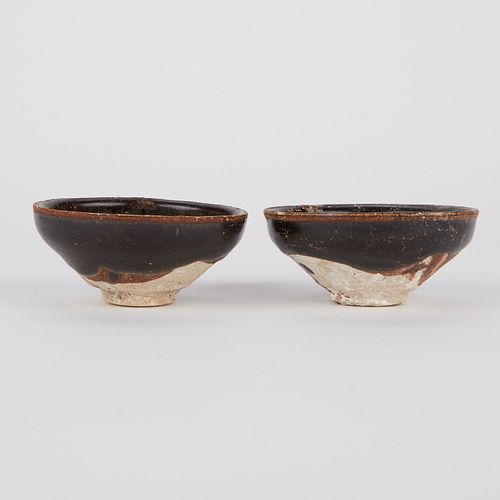 Pair of Shipwreck Song Jian Tea Bowls