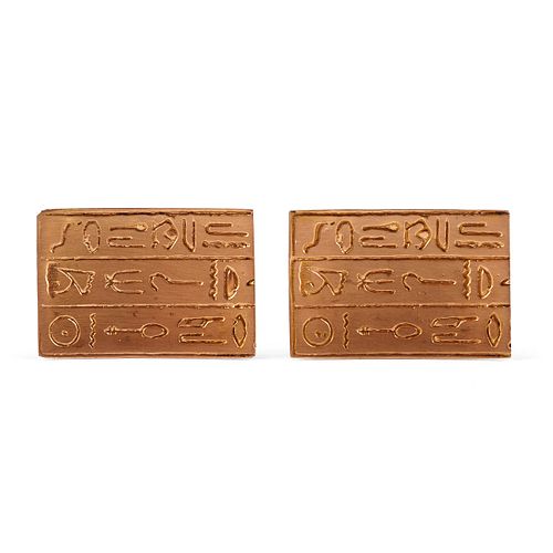 18K Gold Hieroglyphic Cufflinks