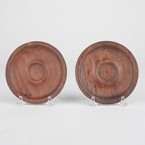 Pair of Chinese Rosewood Saucer Dishes