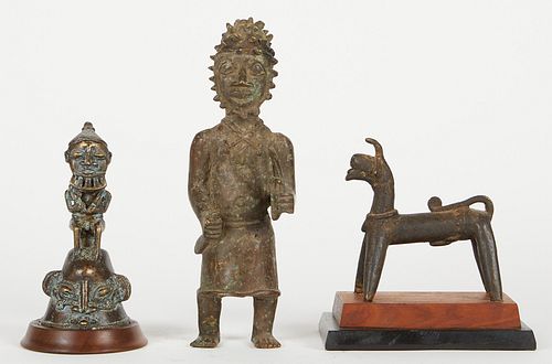Grp: 3 20th c. African Bronze Sculptures