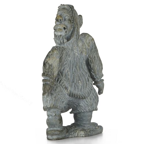 Large Stone Carving Man in Parka