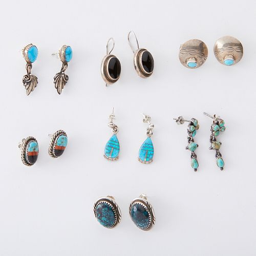 Grp: Southwestern Silver & Turquoise Earrings