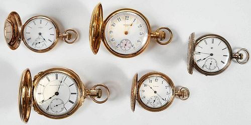 Five Elgin Watch Co. Pocket Watches