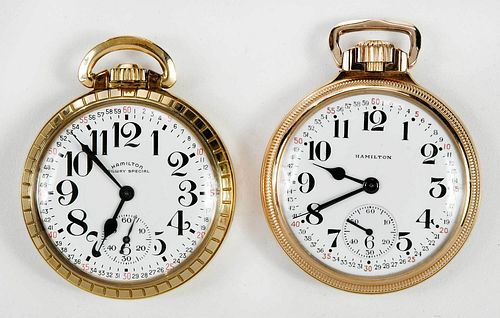 Two Hamilton Railway Pocket Watches