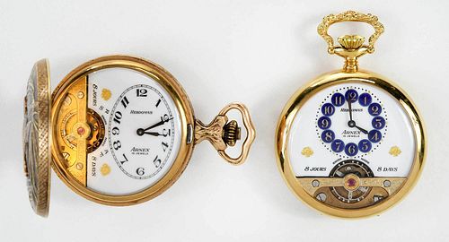 Two Hebdomas Arnex Pocket Watches
