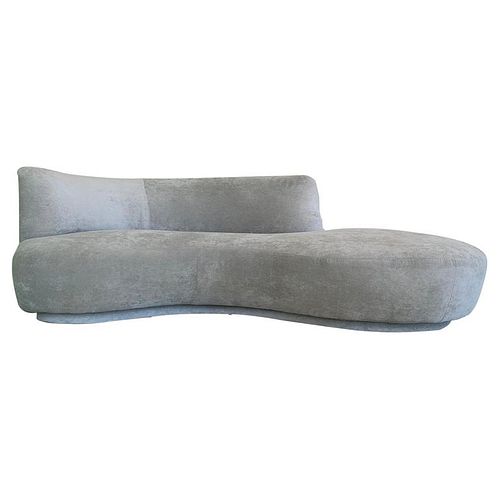 Serpentine Sofa With Plinth Base, Vladimir Kagan Style