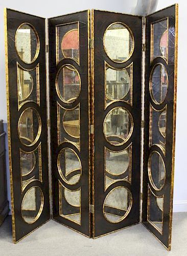 Deco Style 4 Panel Mirrored Room Divider / Screen