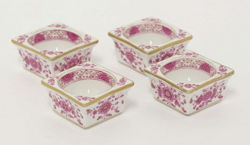 A set of four Meissen Salts, 19th century, of square