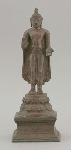 A bronze standing Buddha,Chola Period, 12th/13th