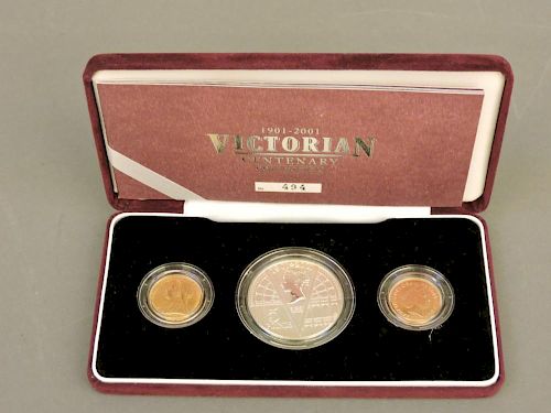 Great Britain - Victorian Centenary collection, 1901-2001, comprising silver proof £5 crown, FDC, 19