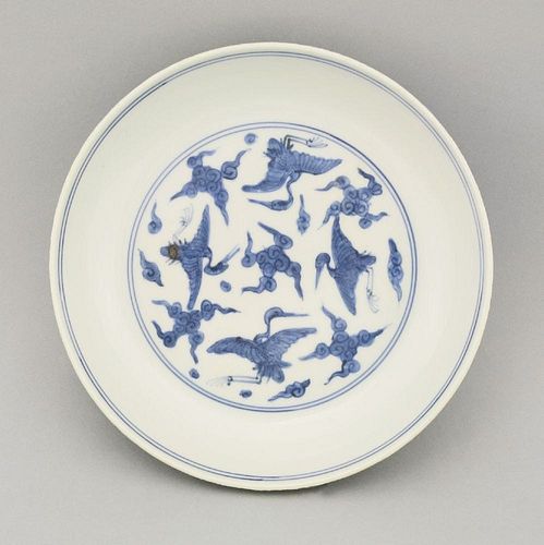 A blue and white Saucer Dish, Ming Dynasty, Jiajing