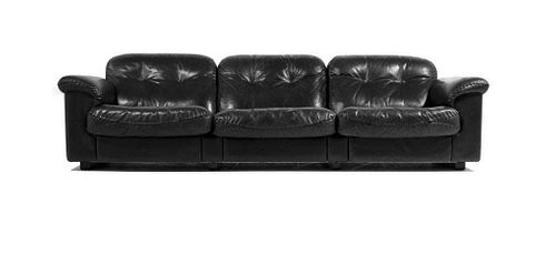 DeSede 3 Seater Sofa in Black Leather