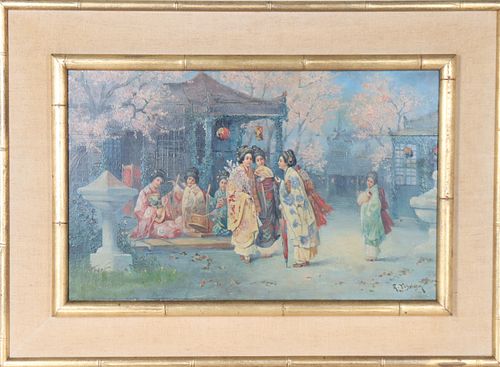 R. Yoshida (19th/20th c) Japanese, Oil on Panel