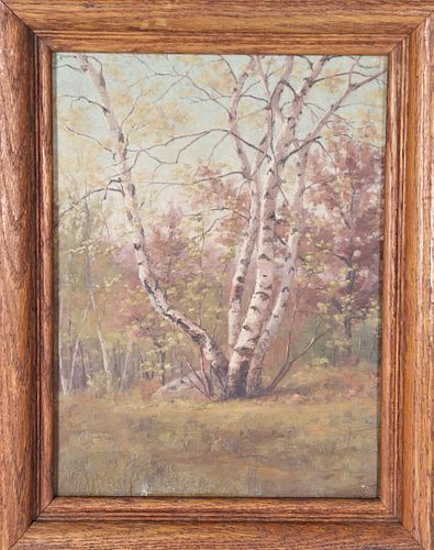 Possibly George Albert Wood, "Birch Trees"