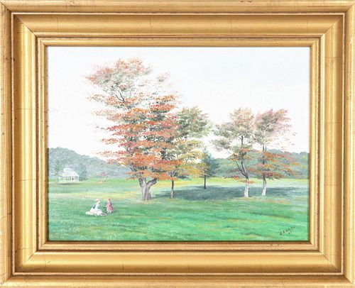 American Landscape Signed A. A. White, 1987