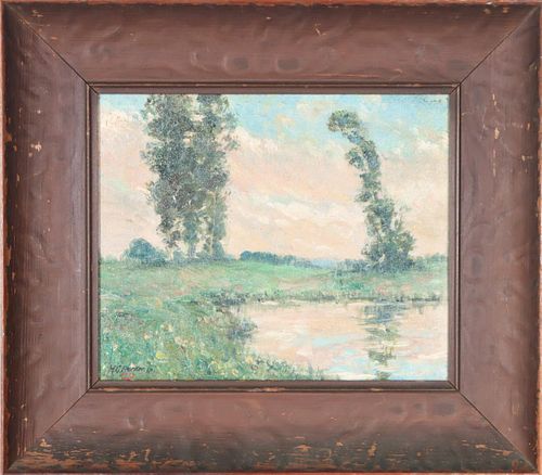 Signed Impressionist Landscape, Oil on Board